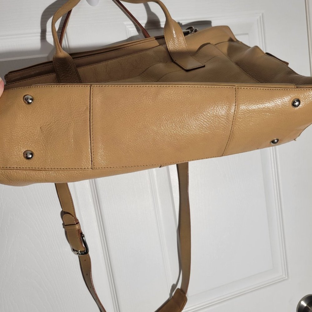 Wilsons Leather Tan Leather Laptop Tote Briefcase - Picture 4 of 9
